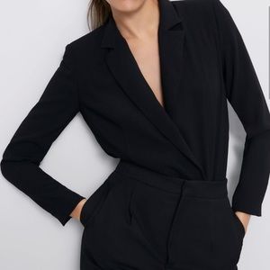 NWOT Black Tuxedo style bodysuit